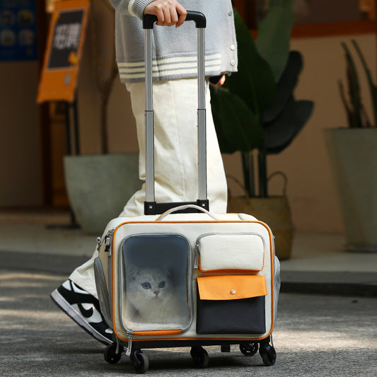Anti-stress Cat Going Out Pet Trolley Bag