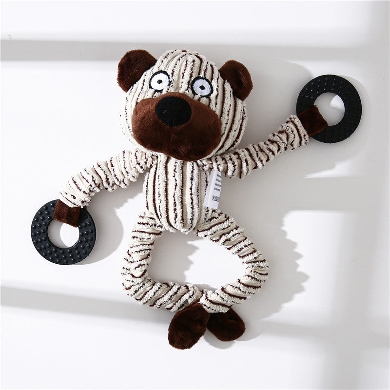 Pet Donkey Shape Corduroy Chew Toy For Dog