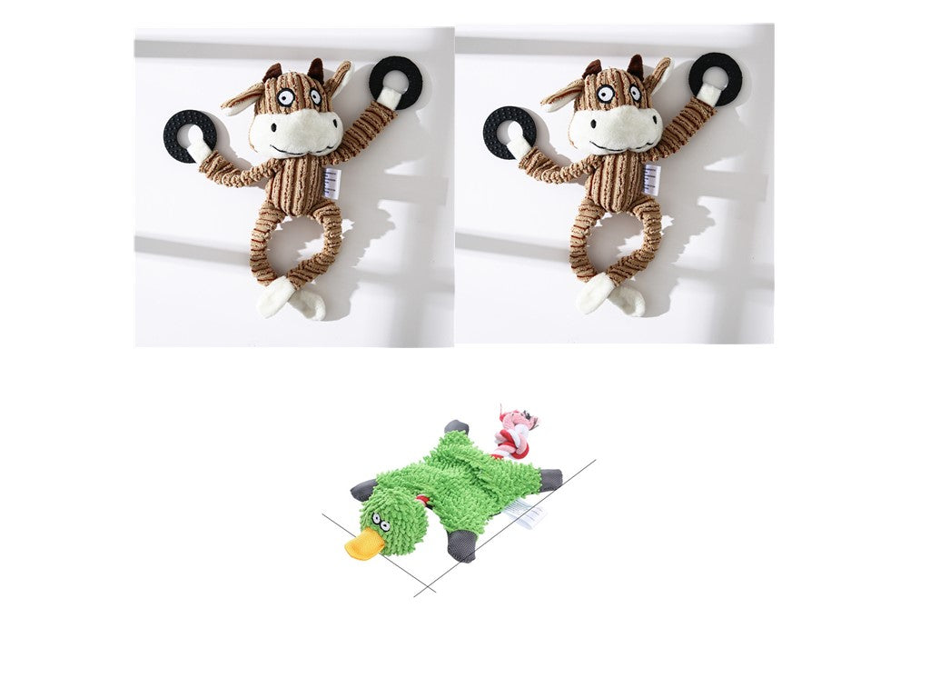 Pet Donkey Shape Corduroy Chew Toy For Dog