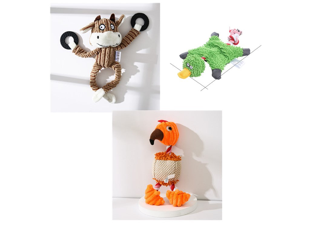 Pet Donkey Shape Corduroy Chew Toy For Dog