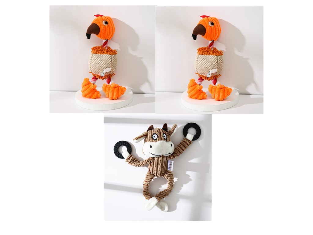 Pet Donkey Shape Corduroy Chew Toy For Dog